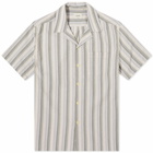 Foret Men's Otter Seersucker Vacation Shirt in Grey Stripe