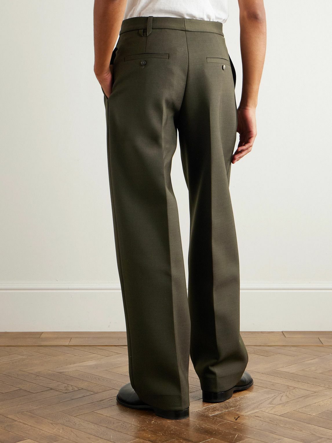 Jacquemus - Citta Straight-Leg Pleated Wool-Blend Trousers - Green