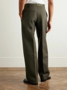 Jacquemus - Citta Straight-Leg Pleated Wool-Blend Trousers - Green