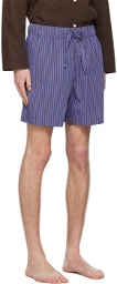 Tekla Blue Boro Pyjama Shorts