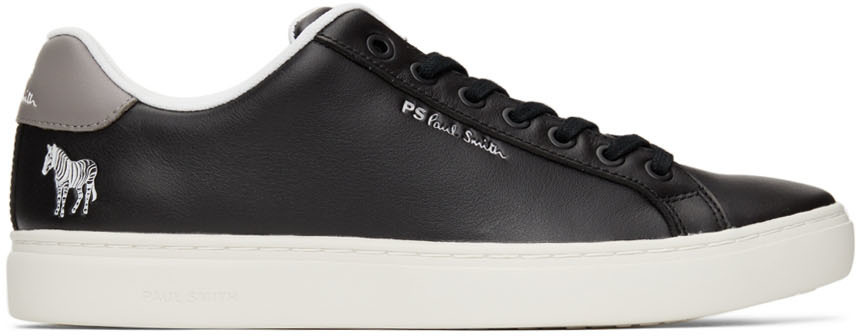 Ps By Paul Smith Black Leather Zebra Rex Sneakers Ps By Paul Smith