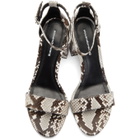 Alexander Wang Black and White Snake Abby Sandals