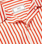 AMI - Camp-Collar Striped Twill Shirt - Red