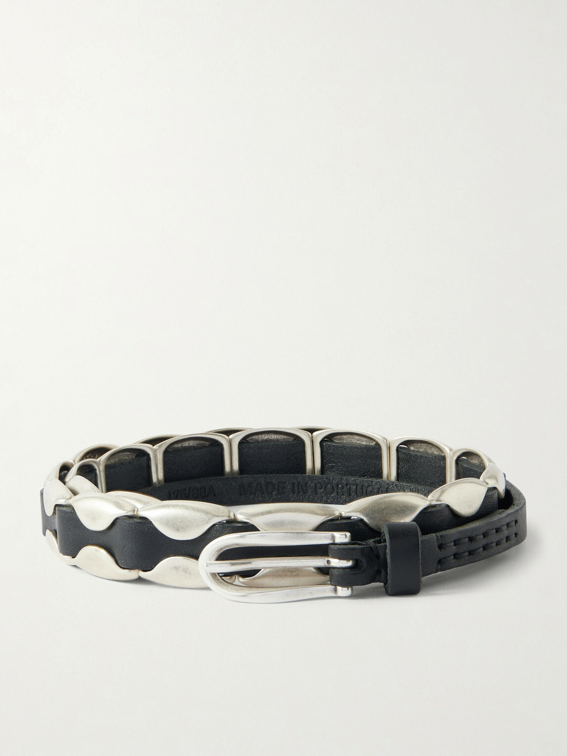 Our Legacy - Billow 1cm Silver-Tone and Leather Belt - Black