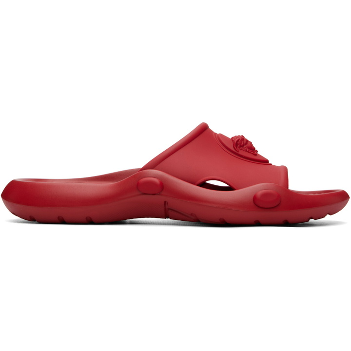 Photo: Versace Red Nettuno Rubber Slides