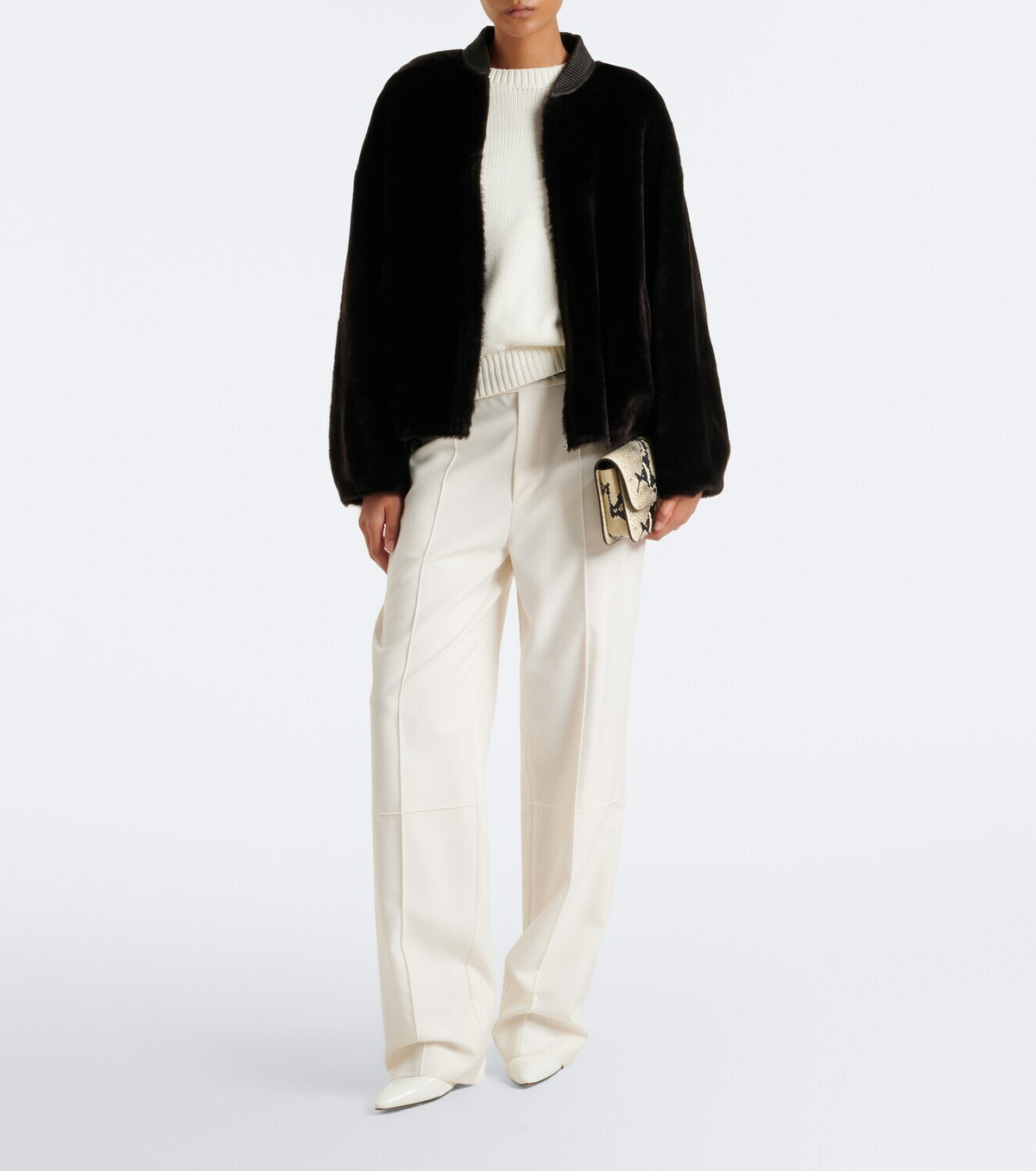 Arma Violet reversible shearling bomber jacket