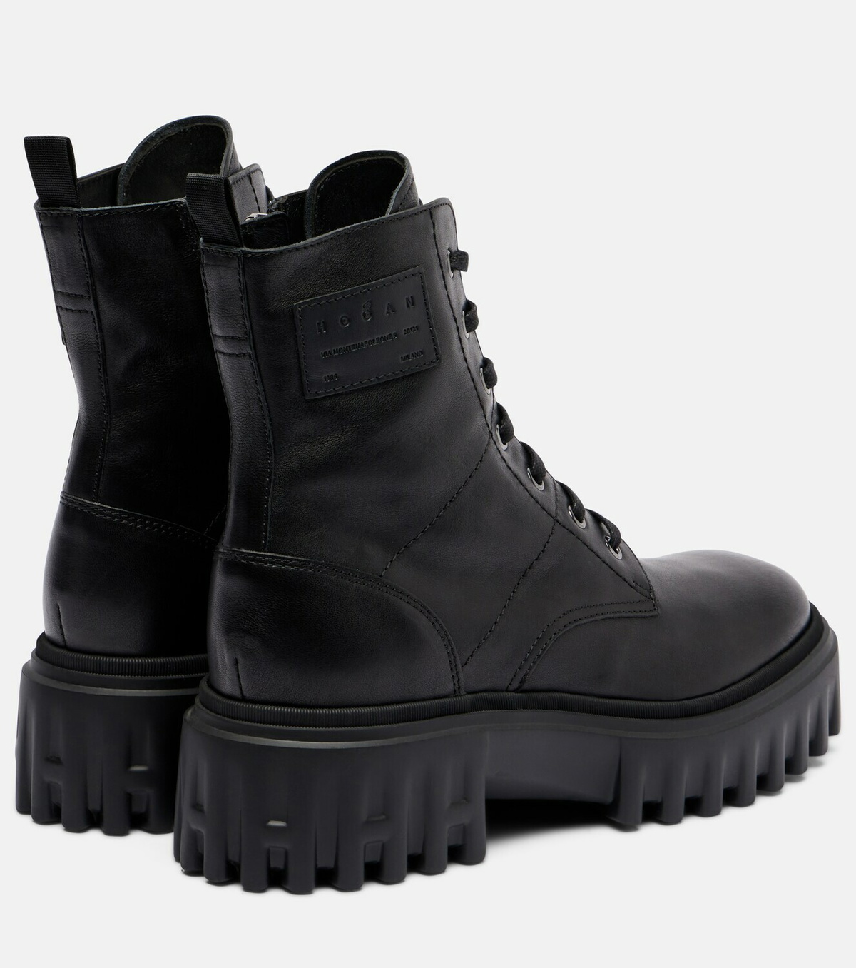 Hogan H700 leather combat boots