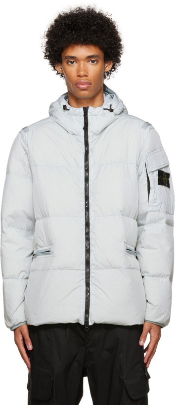 Photo: Stone Island Gray Crinkle Rep Down Jacket