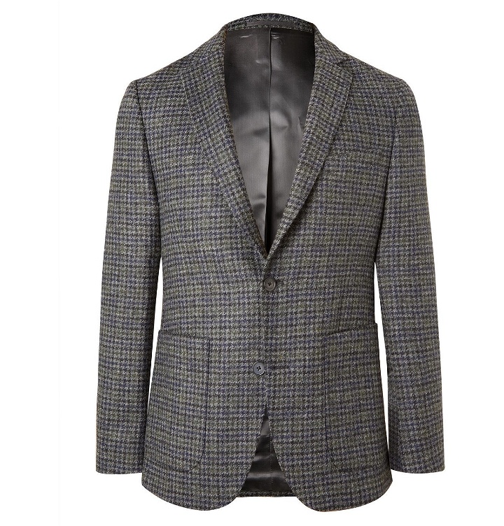 Photo: Officine Generale - Houndstooth Wool Suit Jacket - Gray
