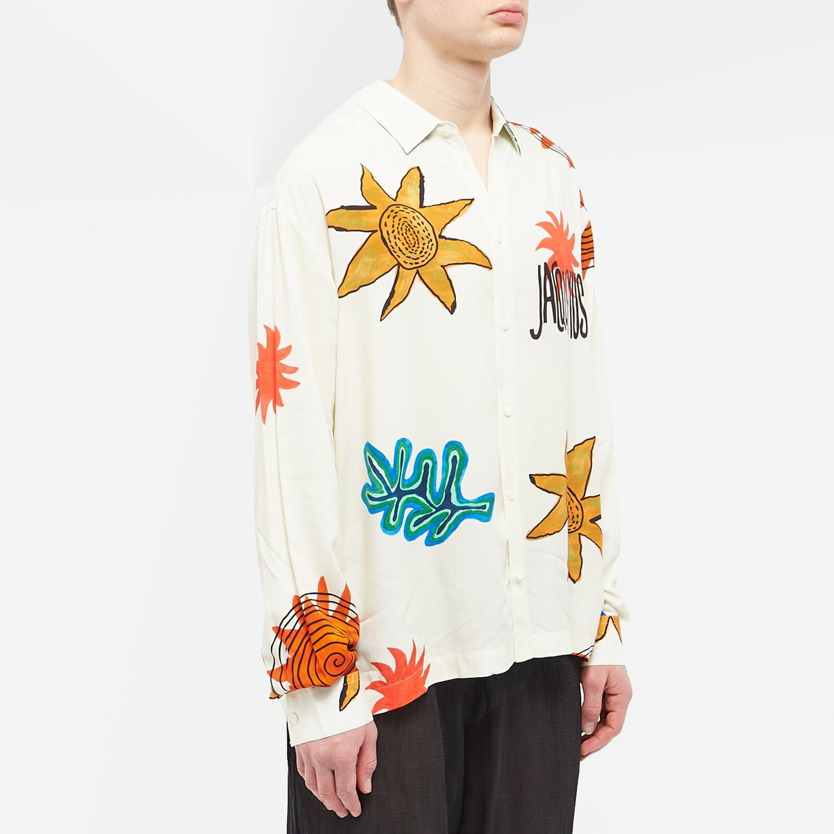 Jacquemus Men's Long Sleeve Art Sun Shirt in Beige