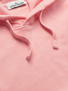 Stone Island - Garment-Dyed Logo-Appliquéd Cotton-Jersey Hoodie - Pink