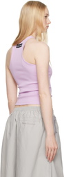 Marine Serre Purple Moon Logo Ribbed Jersey Tank Top