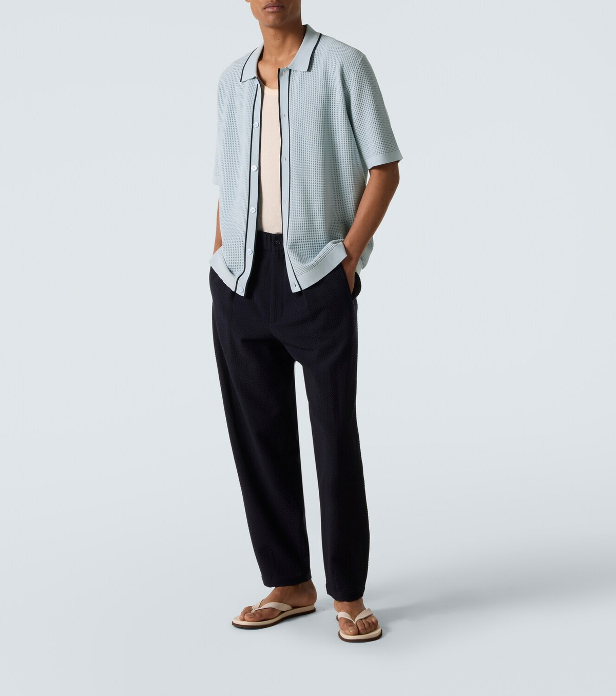 Orlebar Brown Roddy waffle-knit bowling shirt