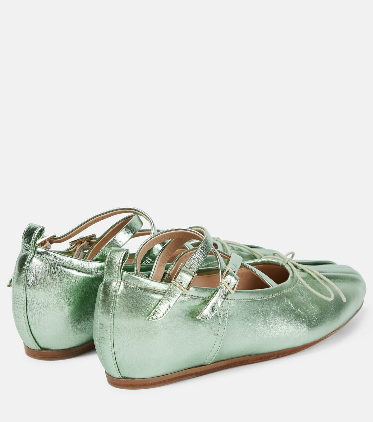 Simone Rocha - Metallic leather ballet flats Simone Rocha
