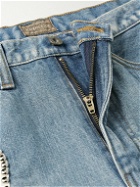 KAPITAL - Straight-Leg Embellished Denim Shorts - Blue