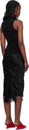 Rick Owens Black Temple Sliced Midi Dress