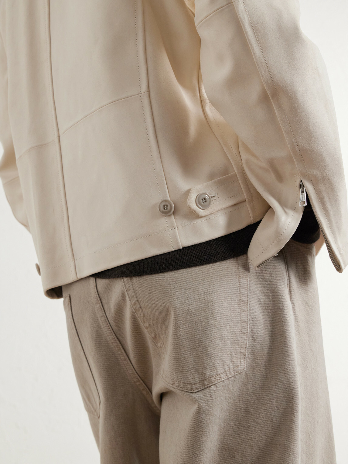 Our Legacy - Rework Panelled Waxed-Suede Jacket - Neutrals