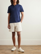 Frescobol Carioca - Constantino Cotton and Linen-Blend Jersey Polo Shirt - Blue