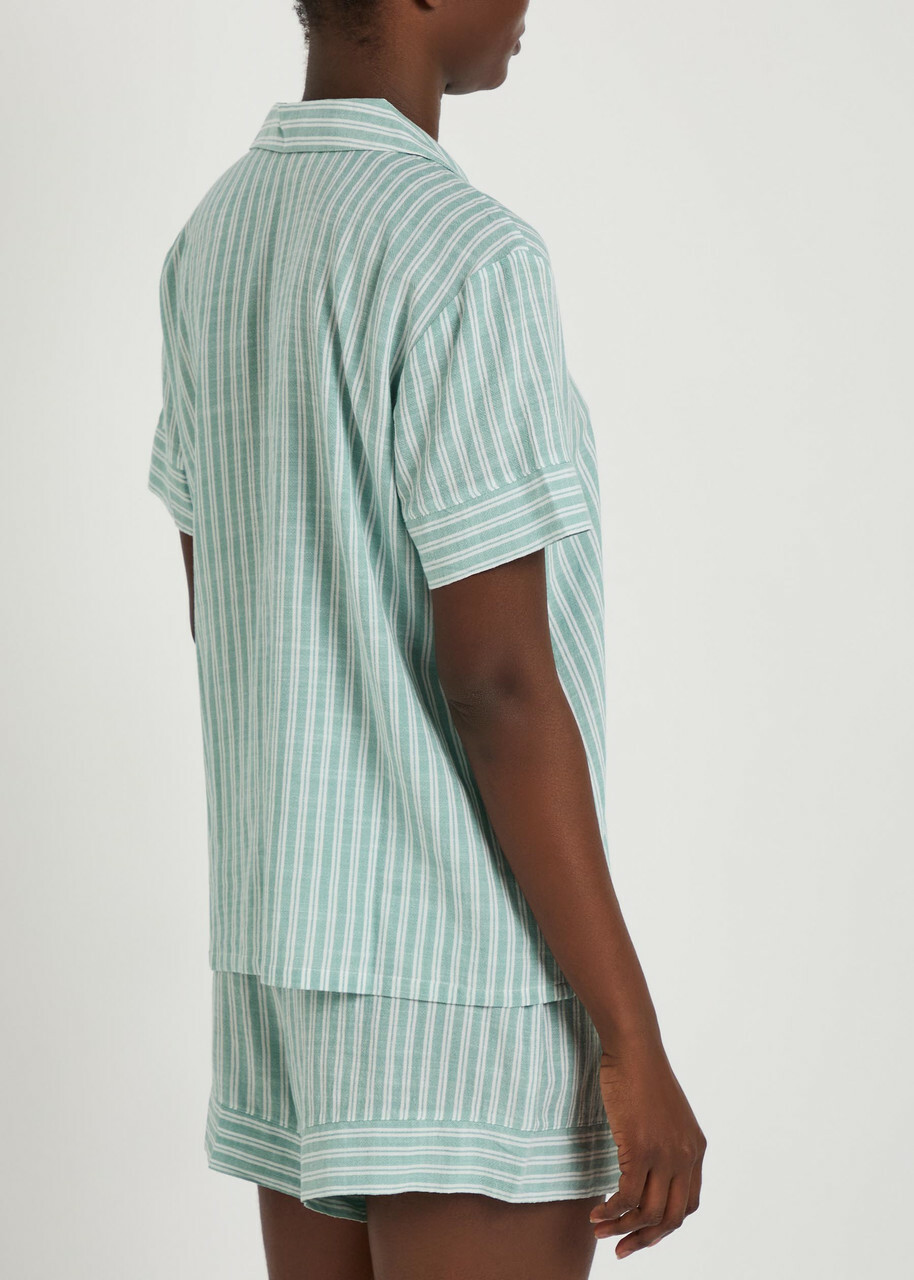 Eberjey Nautico Shortie Woven Pyjama set Green