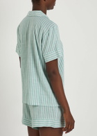 Eberjey Nautico Shortie Woven Pyjama set Green
