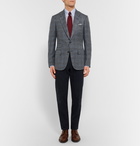 Kingsman - Grey Harry Slim-Fit Checked Silk, Linen and Wool-Blend Blazer - Gray