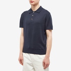 A.P.C. Men's Gregoire Knit Polo Shirt in Dark Navy