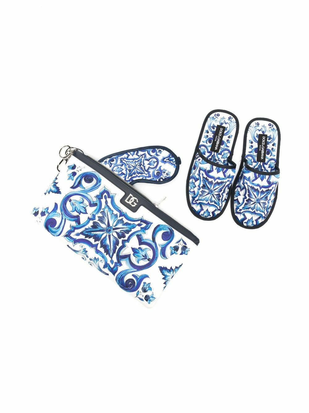 Dolce & Gabbana Blue Comfort Slippers And Eye Mask Set