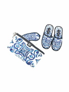 Dolce & Gabbana Blue Comfort Slippers And Eye Mask Set