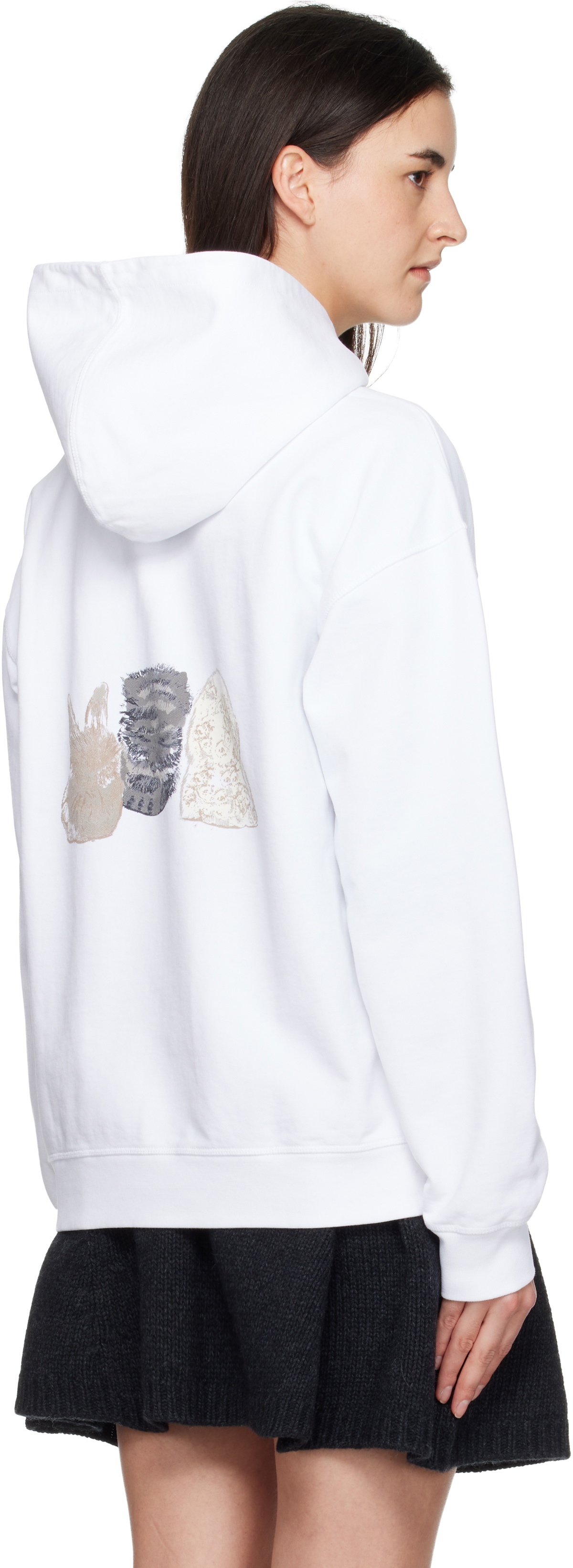 GANNI White Animal Print Hoodie
