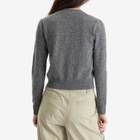DUNST Women's Essential Crewneck Knit Cardigan in Melange Grey