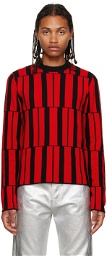 Ferragamo Red Geometric Sweater