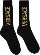 Versace Black Cotton Socks