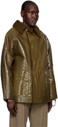 KASSL Editions Khaki Original Reversible Shearling Jacket