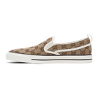 Gucci Beige and Brown Tennis 1977 Slip-On Sneakers