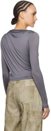 REMAIN Birger Christensen Gray Draped Top