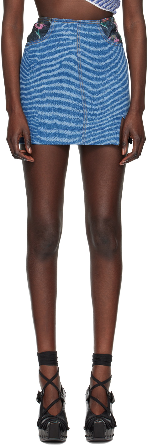 VITELLI SSENSE Exclusive Blue Denim Miniskirt
