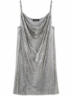 Versace Silver-Tone Metal Mesh Slip Mini Dress