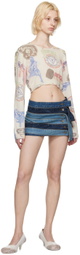 Guess Jeans U.S.A. Off-White Printed Sweater
