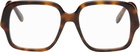 LOEWE Brown Square Slim Glasses