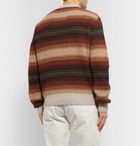 Mr P. - Striped Knitted Sweater - Brown