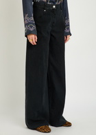 Forte_forte Wide-leg Brushed Cotton Trousers Navy