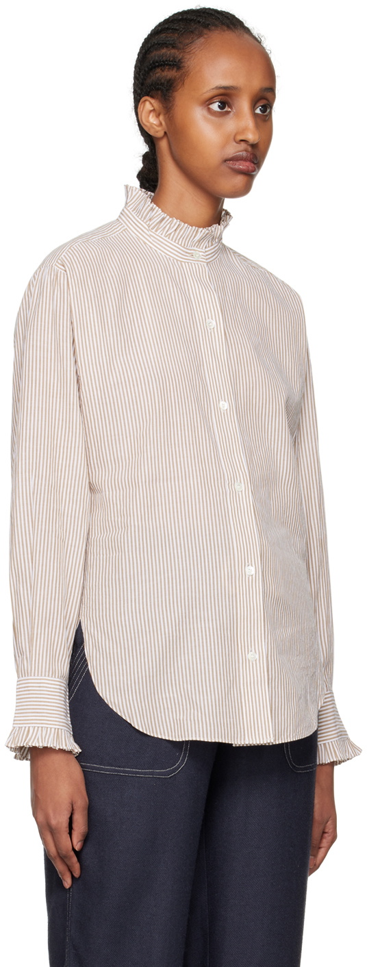 Isabel Marant Etoile White & Tan Saoli Shirt Isabel Marant Etoile