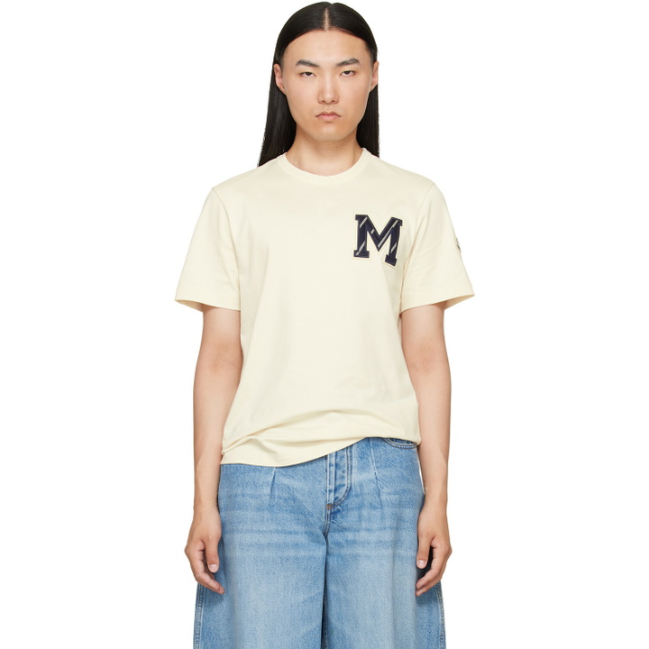 Photo: Moncler Beige Cotton Jersey Monogram T-shirt