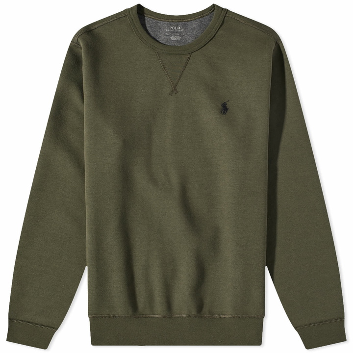 Photo: Polo Ralph Lauren Men's Centre Logo Crew Sweat in Company Olive