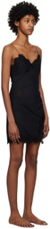 Fleur du Mal Black Gathered Minidress