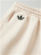 adidas Originals - Straight-Leg Striped Cotton-Blend Jersey Drawstring Shorts - Neutrals