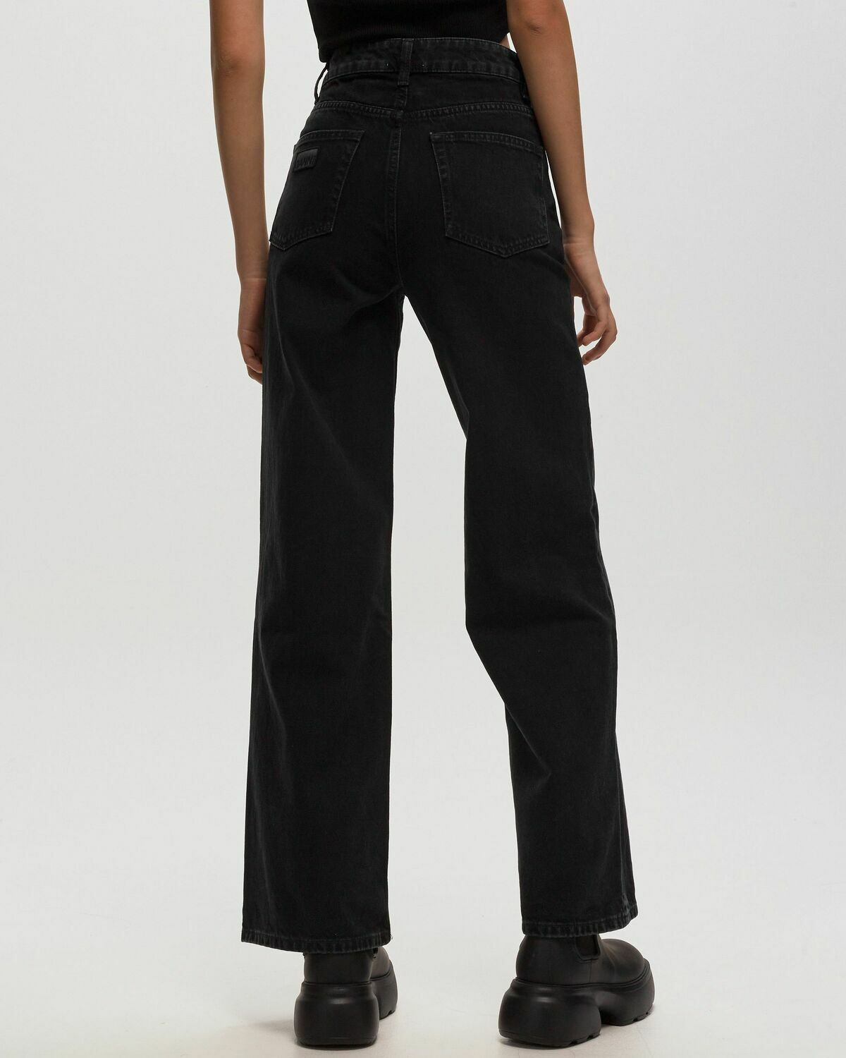 24AW【GANNI】Black Stretch Denim Wide-leg Jeans Ganni Black Stretch Denim Wide-leg Jeans - Pants - BeyondStyle