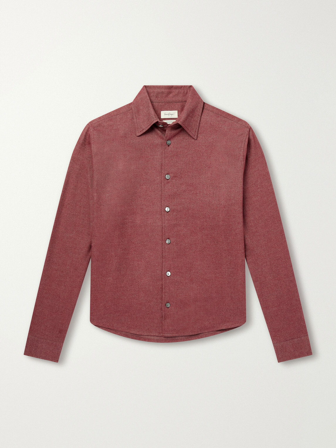 SECOND / LAYER - Brushed Cotton Shirt - Red