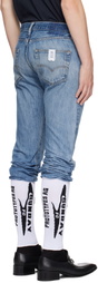 Prototypes Blue & White Sock Stirrup Jeans