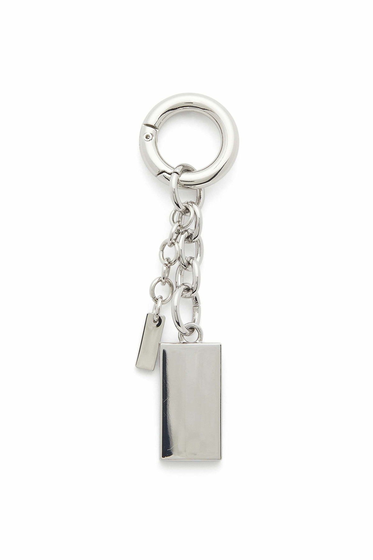 Diesel Metal keyring with Biscotto logo charm - Charms and Keyrings Womens in Silver